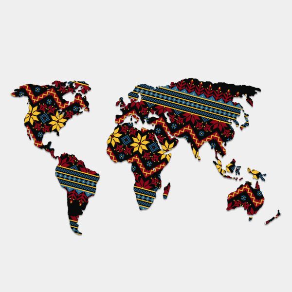 World Map Tatrez Thumbnail